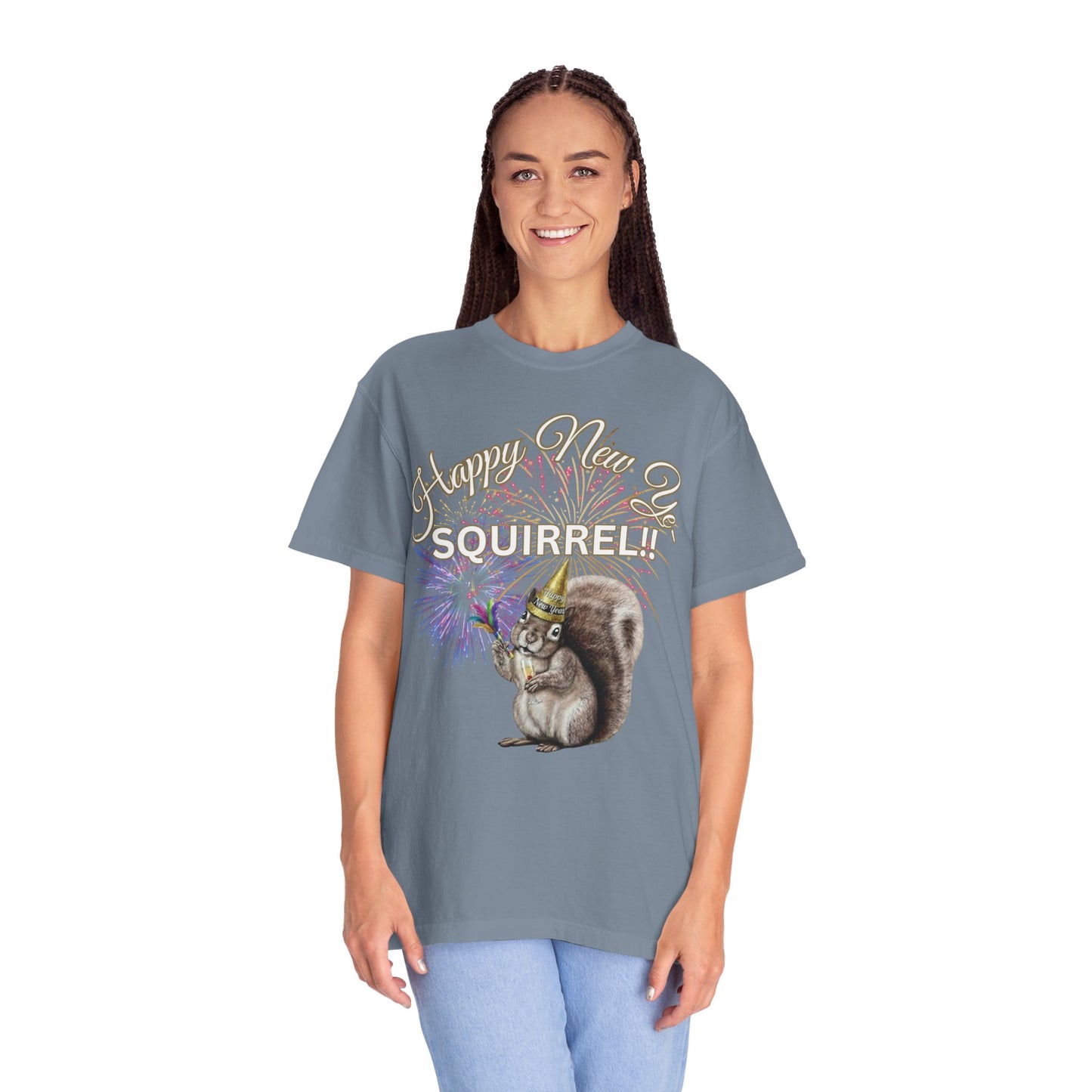 Happy New Year SQUIRREL Shirt Funny Distraction Tee Cute Squirrel New Years Eve Shirt Animal Lover Gift Festive Comfort Colors T Shirt