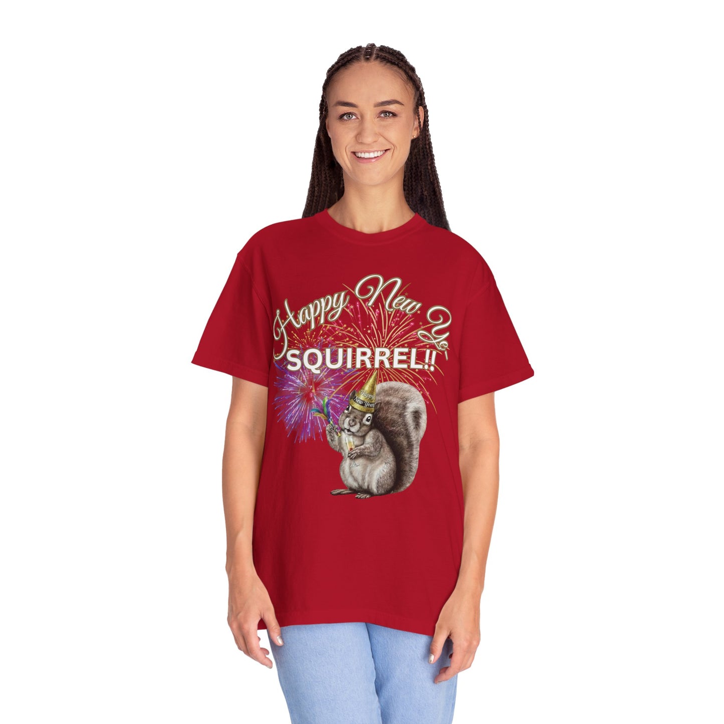 Happy New Year SQUIRREL Shirt Funny Distraction Tee Cute Squirrel New Years Eve Shirt Animal Lover Gift Festive Comfort Colors T Shirt