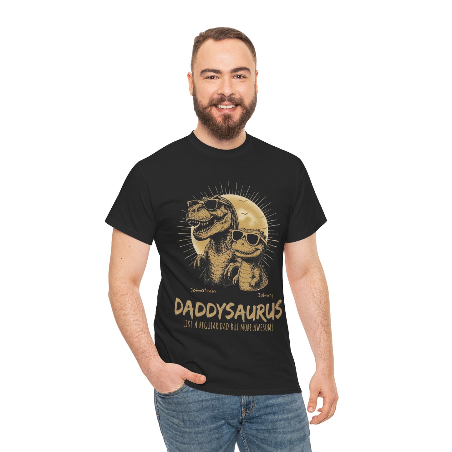 Personalized Daddysaurus Shirt | Custom Dinosaur Dad Tee | Father's Day Gift from Kids | Personalized Dad Shirt | Gildan® 5000