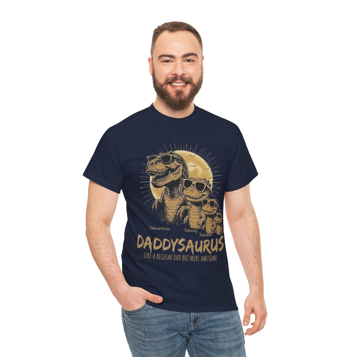 Personalized Daddysaurus Shirt | Custom Dinosaur Dad Tee | Father's Day Gift from Kids | Personalized Dad Shirt | Gildan® 5000