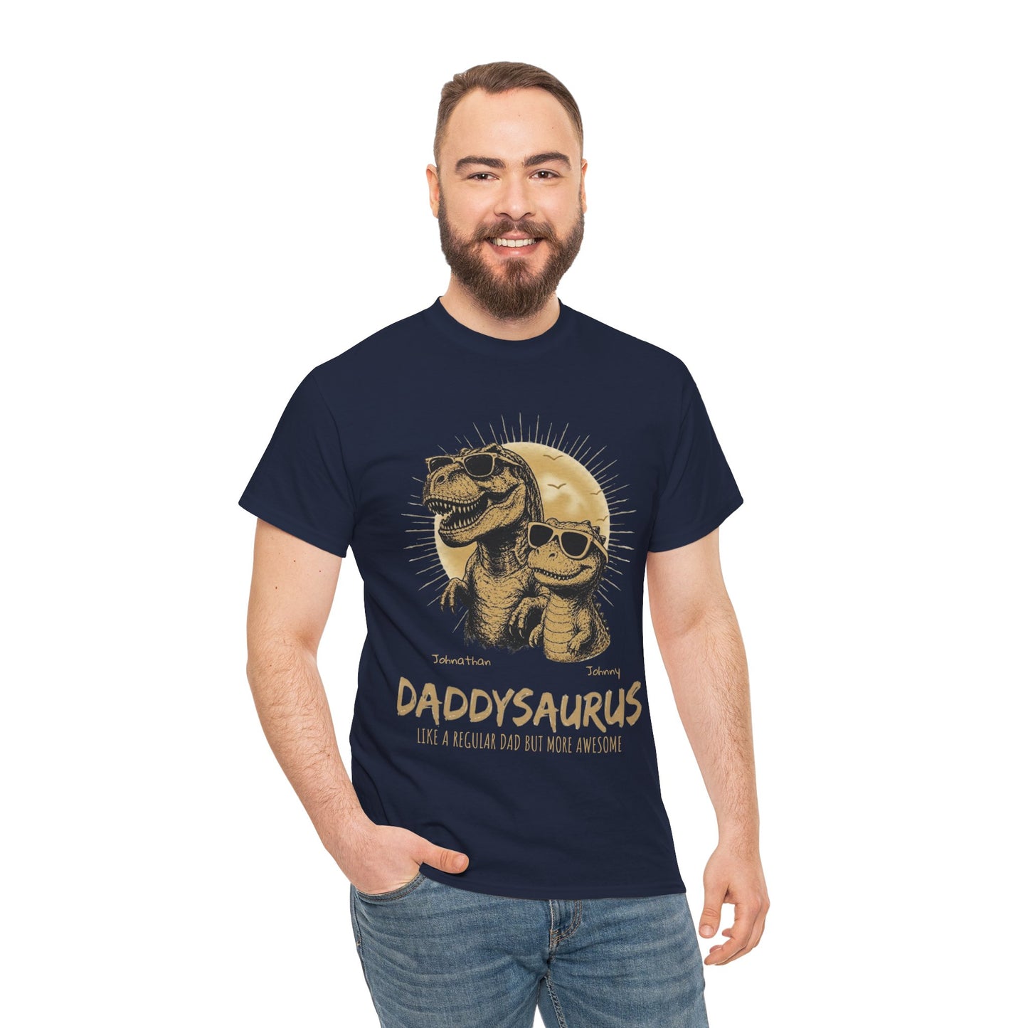 Personalized Daddysaurus Shirt | Custom Dinosaur Dad Tee | Father's Day Gift from Kids | Personalized Dad Shirt | Gildan® 5000