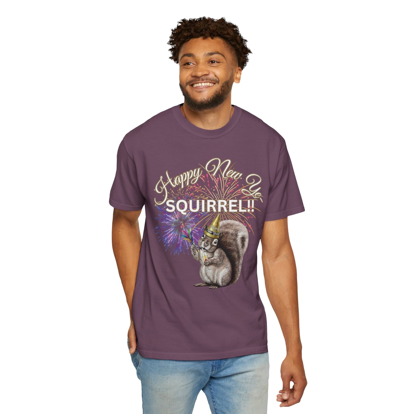 Happy New Year SQUIRREL Shirt Funny Distraction Tee Cute Squirrel New Years Eve Shirt Animal Lover Gift Festive Comfort Colors T Shirt