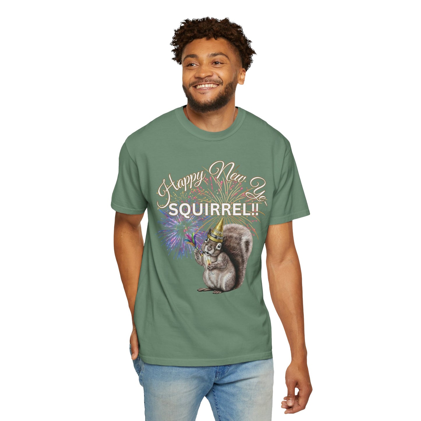 Happy New Year SQUIRREL Shirt Funny Distraction Tee Cute Squirrel New Years Eve Shirt Animal Lover Gift Festive Comfort Colors T Shirt