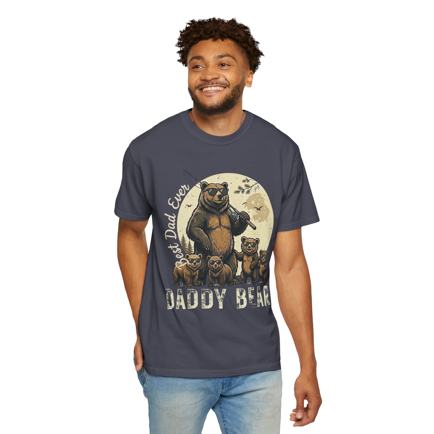 Personalized Daddy Bear Shirt | Custom Dad Bear Tee with Kids Names | Father's Day Gift for Dad | Comfort Colors® 1717