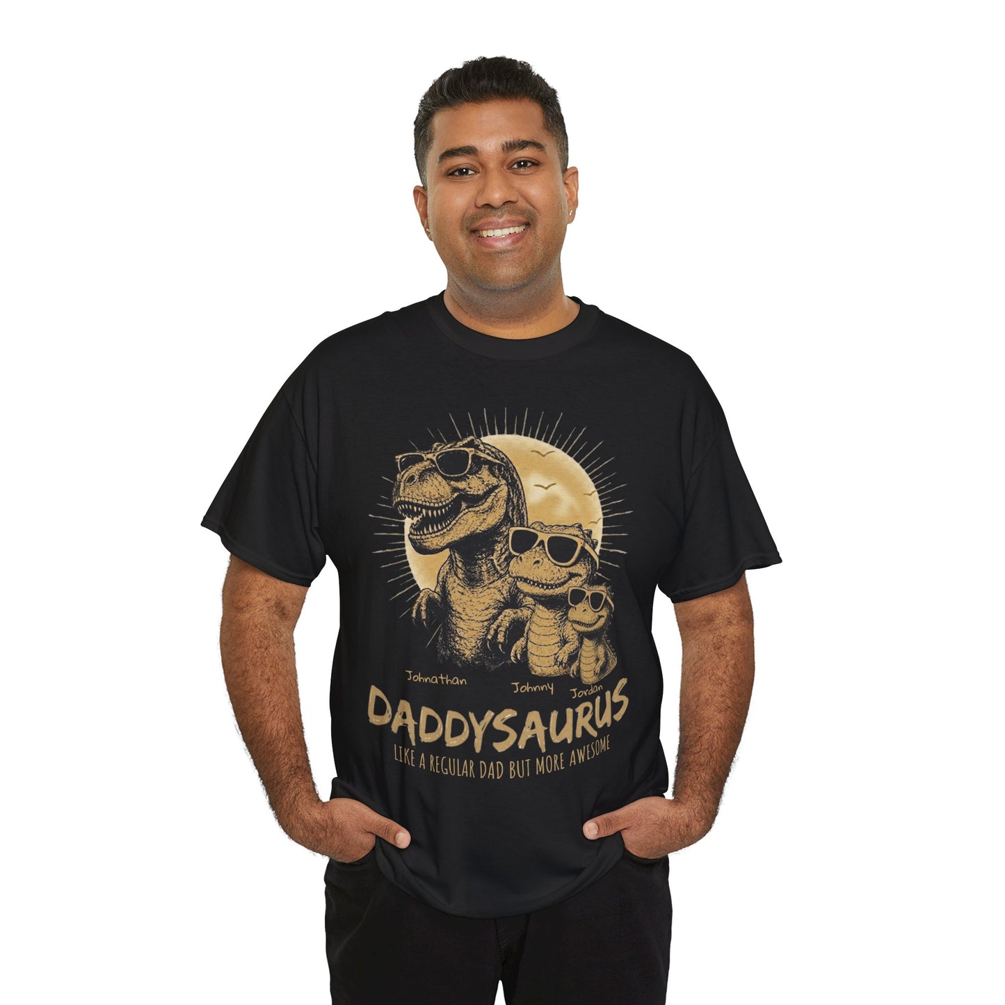 Personalized Daddysaurus Shirt | Custom Dinosaur Dad Tee | Father's Day Gift from Kids | Personalized Dad Shirt | Gildan® 5000