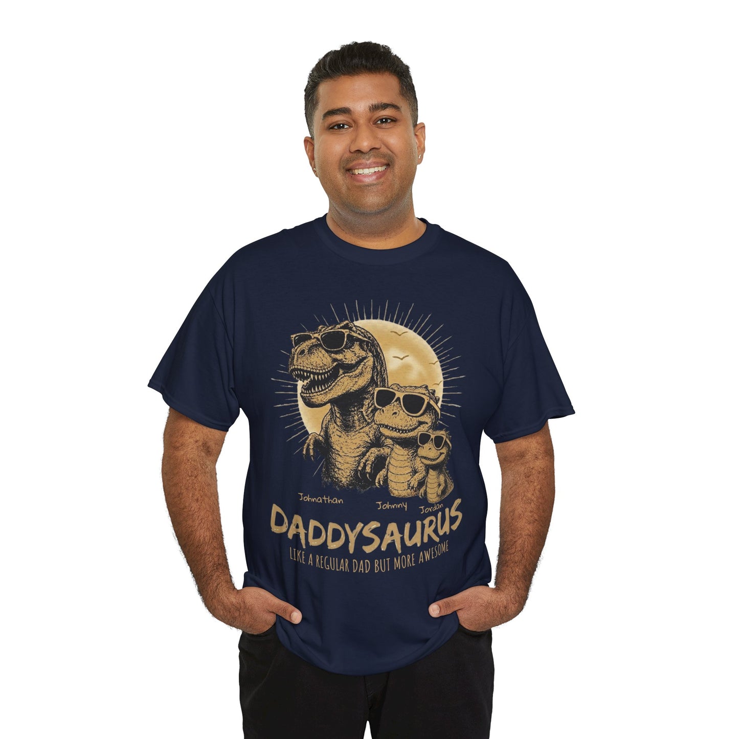 Personalized Daddysaurus Shirt | Custom Dinosaur Dad Tee | Father's Day Gift from Kids | Personalized Dad Shirt | Gildan® 5000