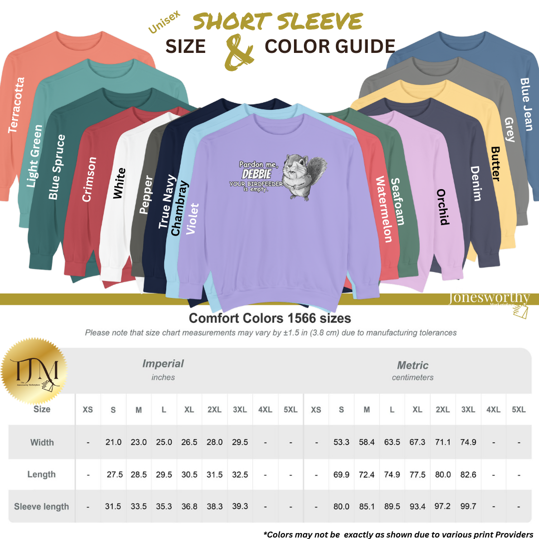 Personalized Squirrel Bird Feeder Comfort Colors Sweatshirt | Funny Bird Lover Gift