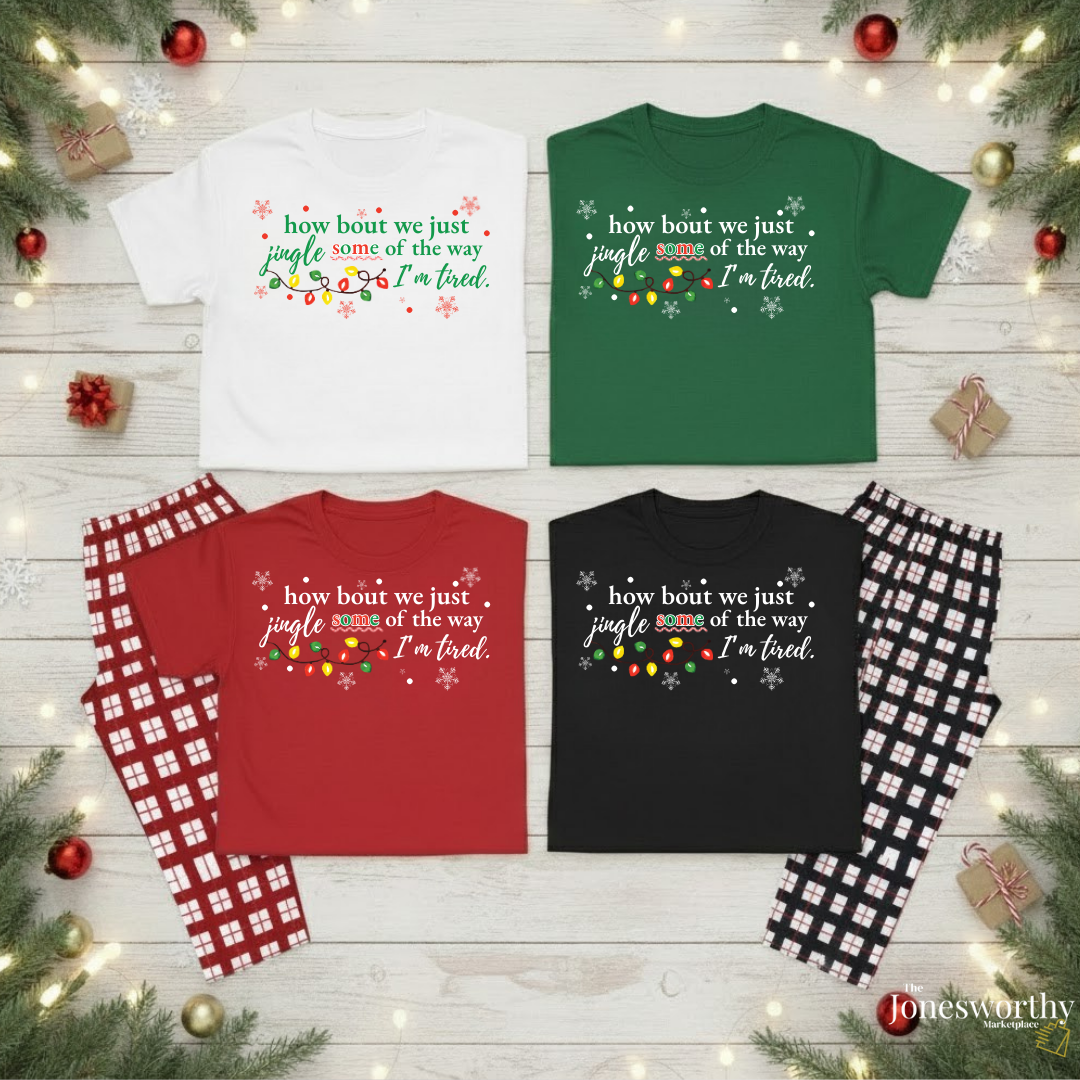 Matching Christmas Pajama Set for Couples – Mix & Match Holiday Tees,  Gingham Pants, Family Christmas PJs, Custom Festive Pajamas (XS–3XL)