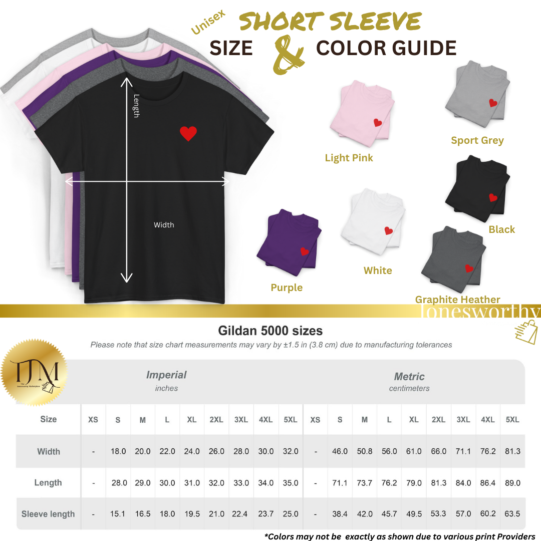 Minimalist Heart Tee • Unisex Heavy Cotton Shirt • Simple Red Heart Chest Graphic • Soft Everyday T-Shirt • Gift for Her or Him • Gildan