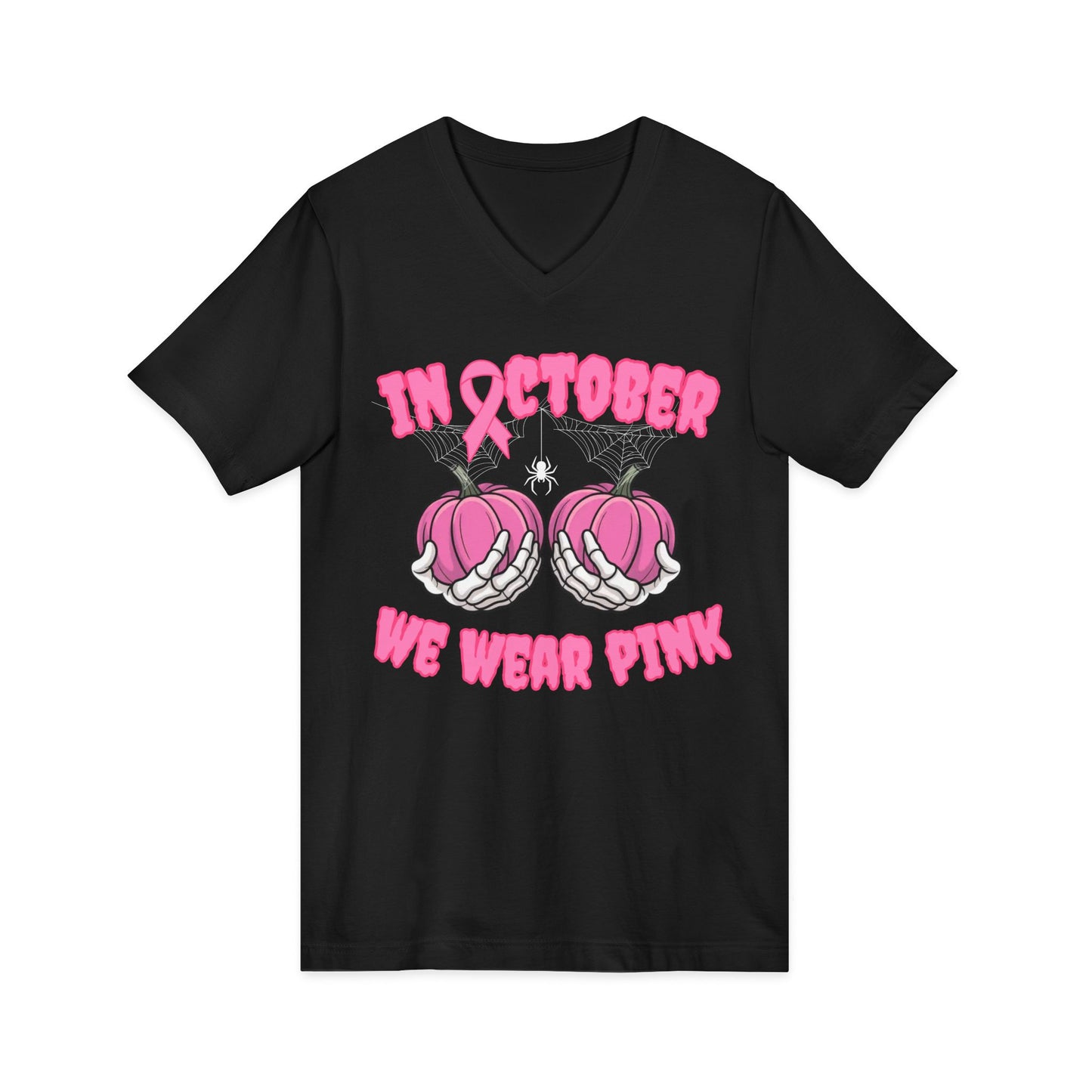 In October We Wear Pink Pumpkin Shirt | Breast Cancer Awareness Tee & Sweatshirt  | Breast Cancer Pink Ribbon Shirt