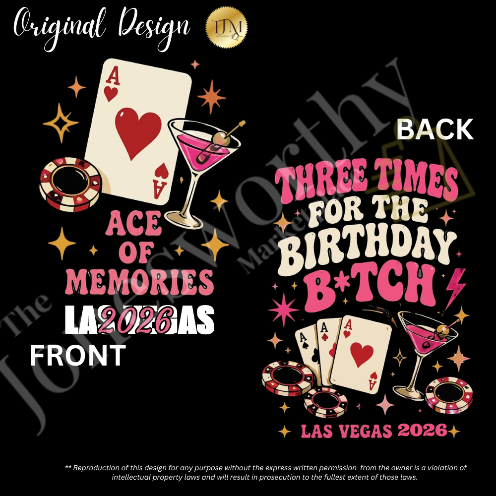 👑🎰♠️ Las Vegas Birthday Collection | Queen Birthday Trip Shirts | Personalized Year | Gildan® 8000 DryBlend® Unisex T-Shirt