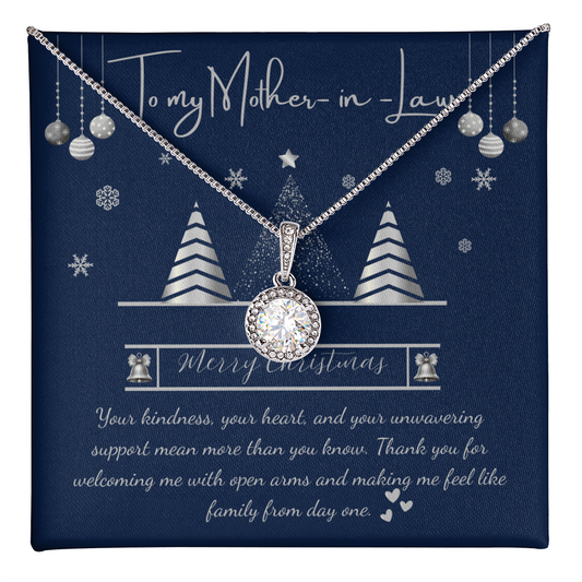 To My Mother-in-Law Christmas Necklace – Eternal Hope Pendant with Message Card – Elegant Holiday Gift for Mother-in-Law – Luxury LED Box Option 🎄✨