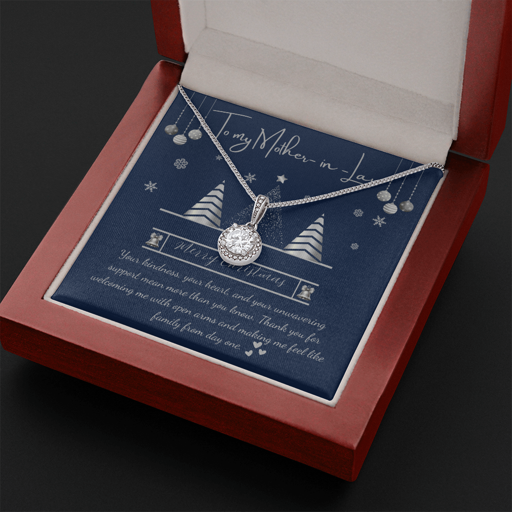 To My Mother-in-Law Christmas Necklace – Eternal Hope Pendant with Message Card – Elegant Holiday Gift for Mother-in-Law – Luxury LED Box Option 🎄✨