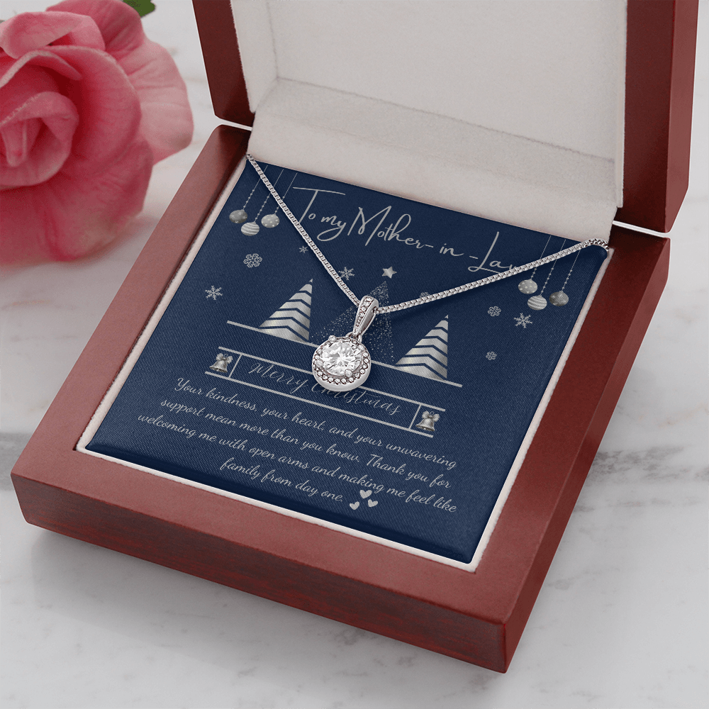 To My Mother-in-Law Christmas Necklace – Eternal Hope Pendant with Message Card – Elegant Holiday Gift for Mother-in-Law – Luxury LED Box Option 🎄✨