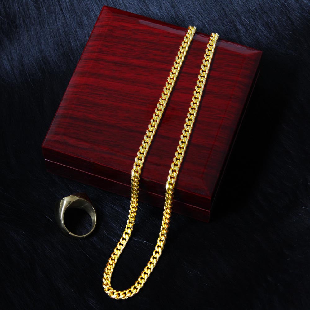 Gift for Dad, Son, or Brother | Family Is Forever Cuban Link Chain | Stainless Steel or 18K Gold Necklace | Symbol of Family Ties