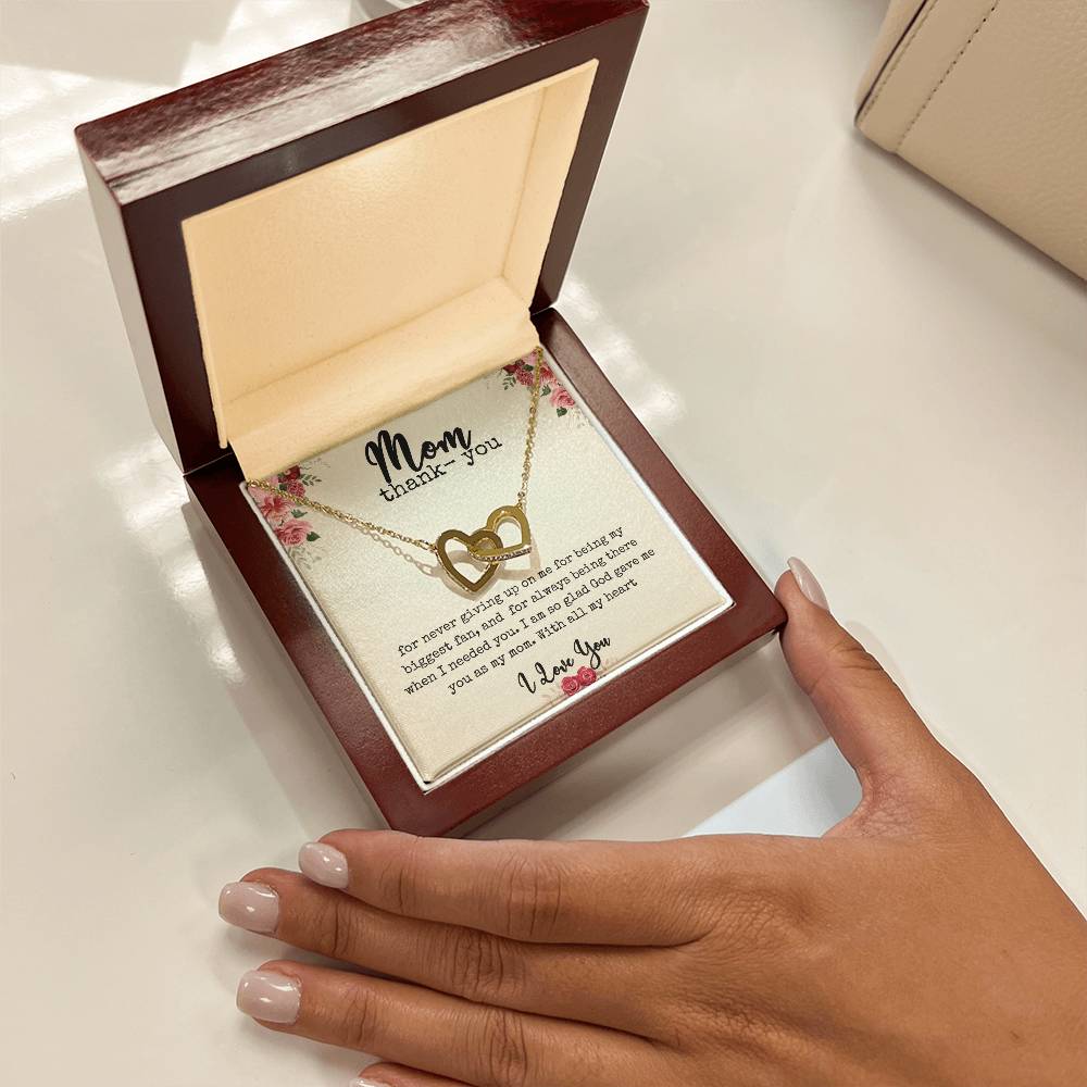 Interlocking Hearts |  "Mom Thank- You" Necklace
