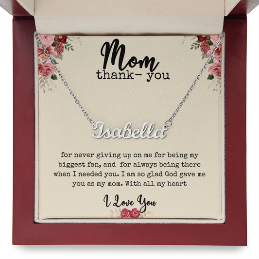 💖 The Heart of Her Name – Custom Name Necklace for Mom