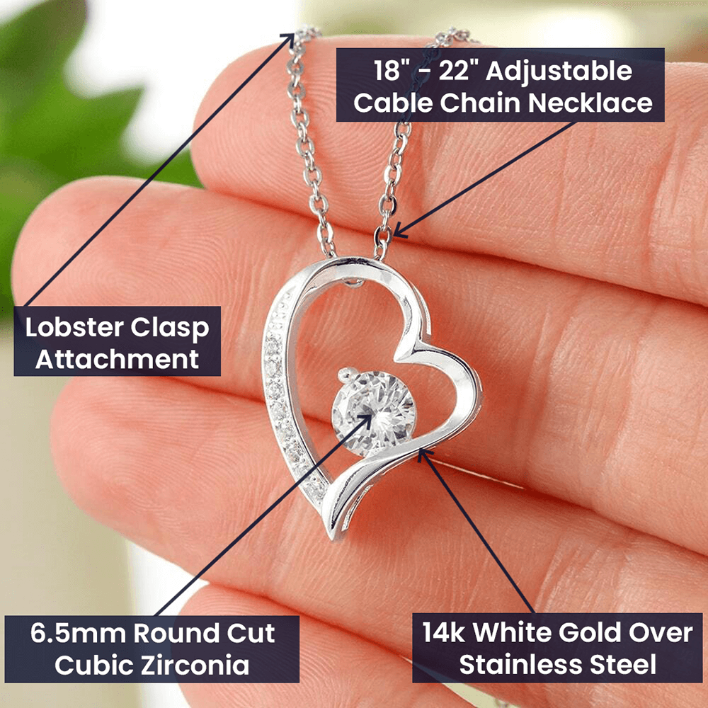 Forever Love Necklace Valentine's Day Gift for Her | Heart Pendant Necklace
