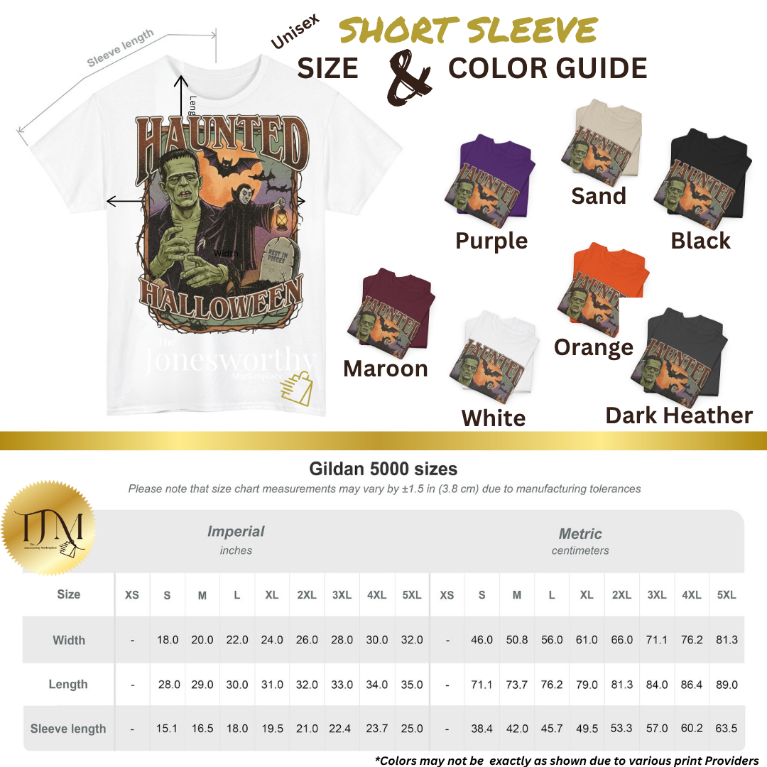 Vintage Haunted Halloween Graphic Tee or Sweatshirt | Retro Frankenstein & Dracula Fall Shirt