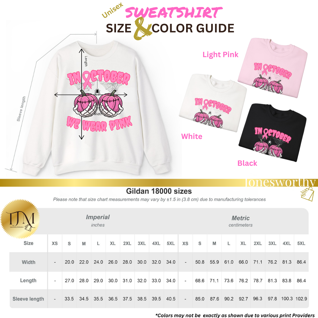 In October We Wear Pink Pumpkin Shirt | Breast Cancer Awareness Tee & Sweatshirt  | Breast Cancer Pink Ribbon Shirt