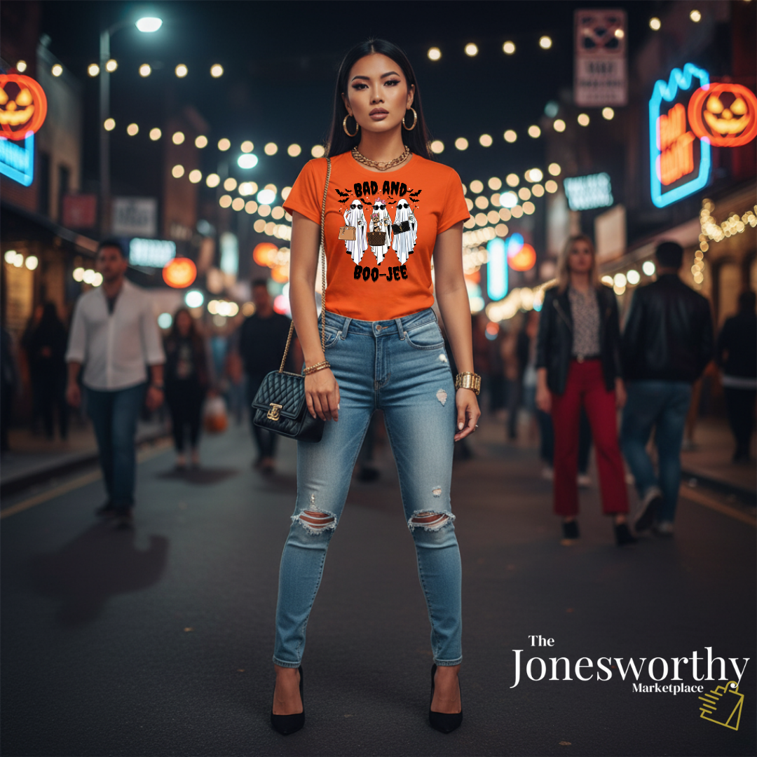 Funny Halloween Ghost Shirt | Boo-JEE Ghost Shirt | Best Friends and Baddies, Halloween Party Costume