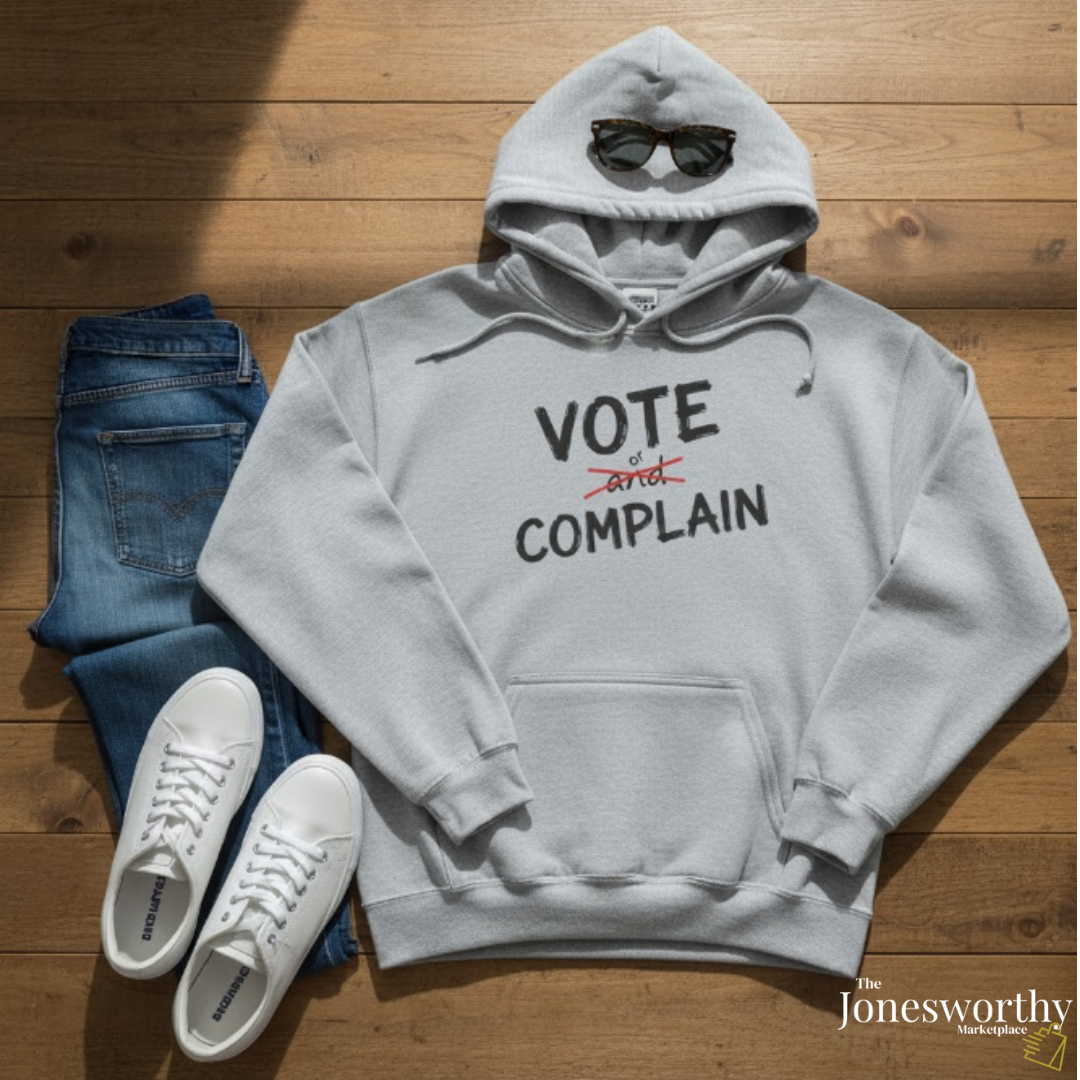 Vote or Complain Shirt – Unisex Tee, V-Neck, Sweatshirt, or Hoodie | Political Graphic Tee | Civic Engagement Shirt