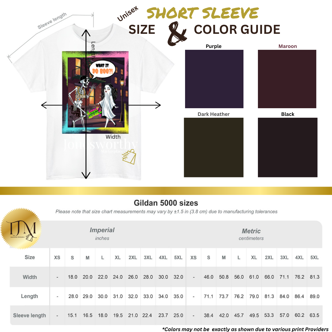 Funny Halloween Graphic Tee | Retro Hip-Hop Skeleton & Ghost |  What it Do BOO?! | Graffiti Unisex Heavy Cotton Shirt