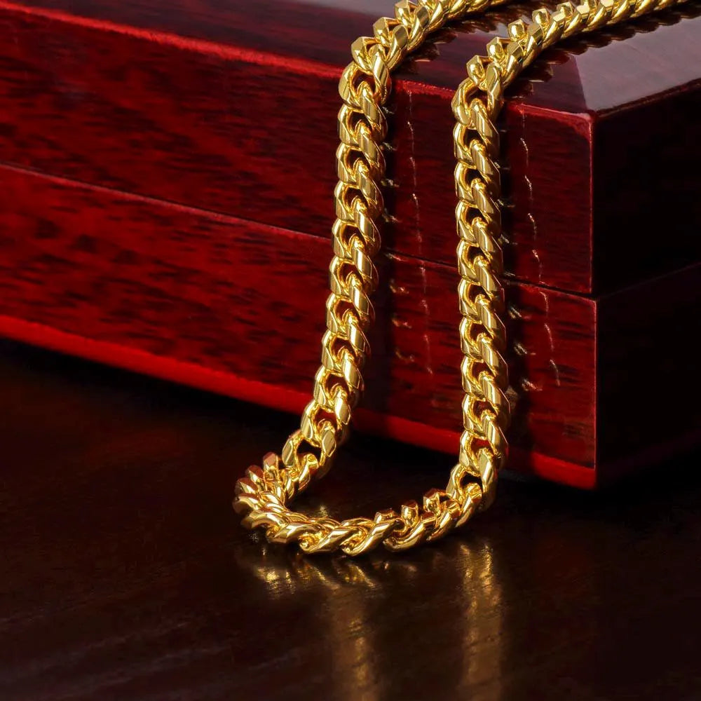 Christmas Necklace or Cuban Link Chain – Universal Holiday Jewelry for Him or Her | Yellow & White Gold Options | LED Gift Box Upgrade