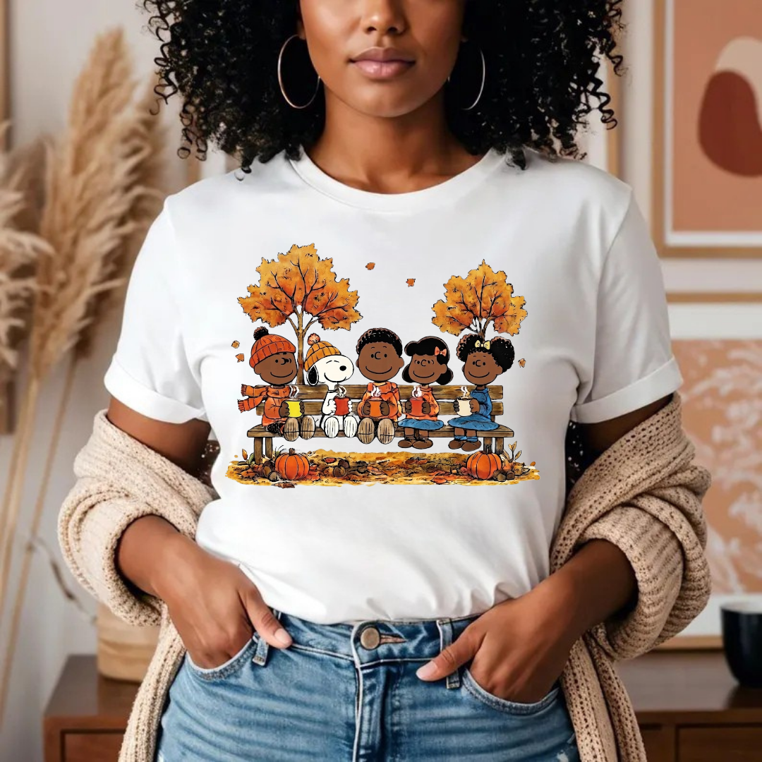 For the Culture Fall Friends Comfort Colors® 1717 T-Shirt | Black Edition Autumn Graphic Tee