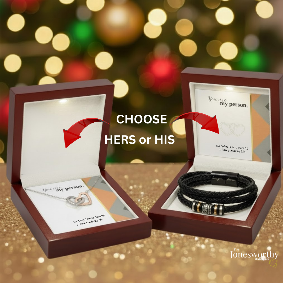 My Person Minimalist Universal Appreciation Gift for Him or Her | Interlocking Hearts Necklace or Love You Forever Bracelet