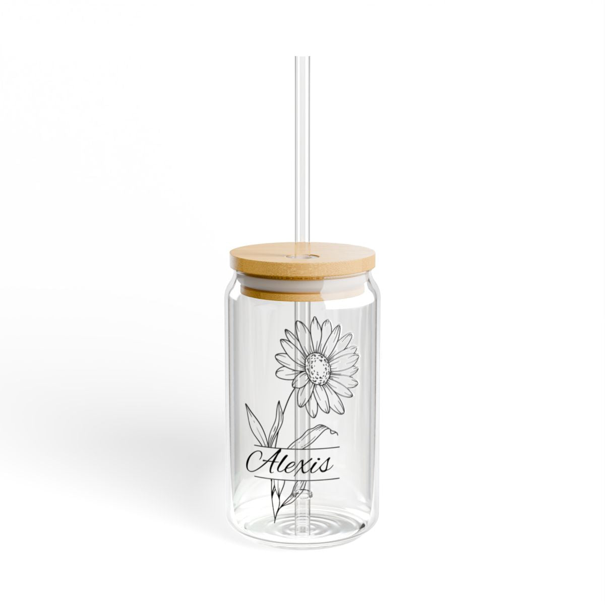 🌸 Sippin’ Pretty| Custom Birth Flower Glass Cup 16 oz.