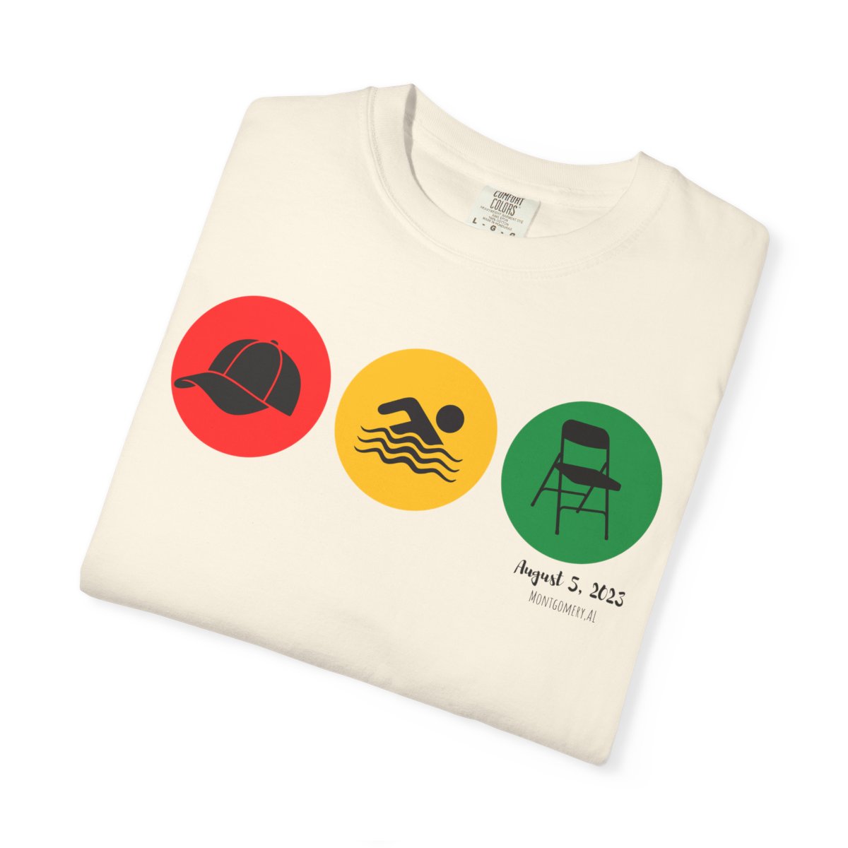 Montgomery Riverfront Icons Shirt | Hat Swimmer Chair Tee | Black Culture Unity Shirt | Comfort Colors® 1717