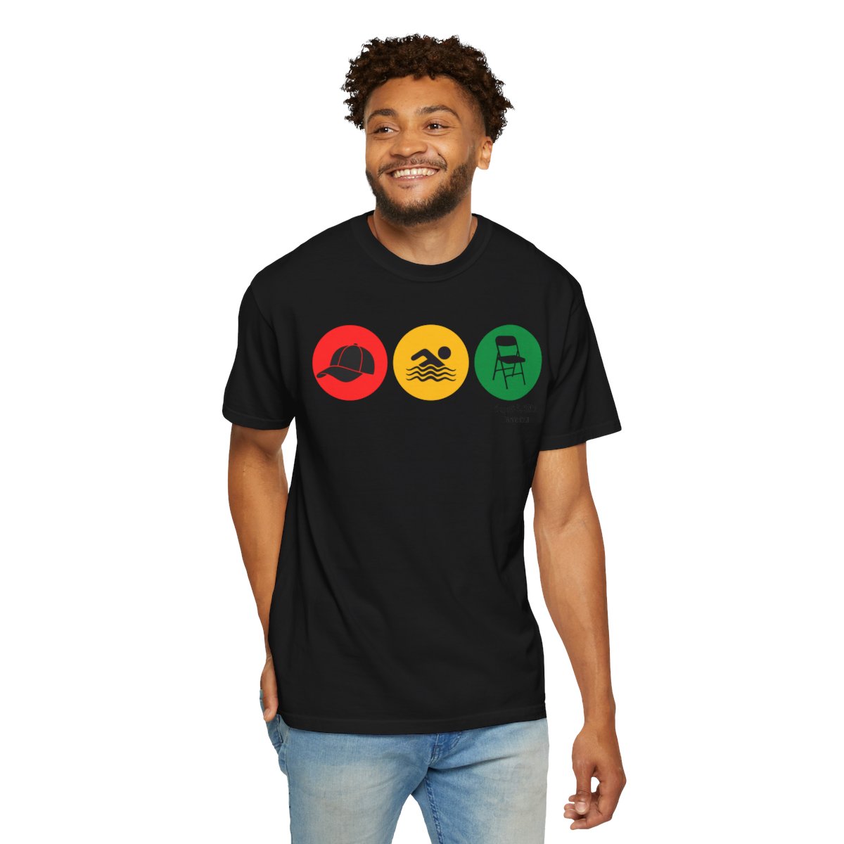 Montgomery Riverfront Icons Shirt | Hat Swimmer Chair Tee | Black Culture Unity Shirt | Comfort Colors® 1717