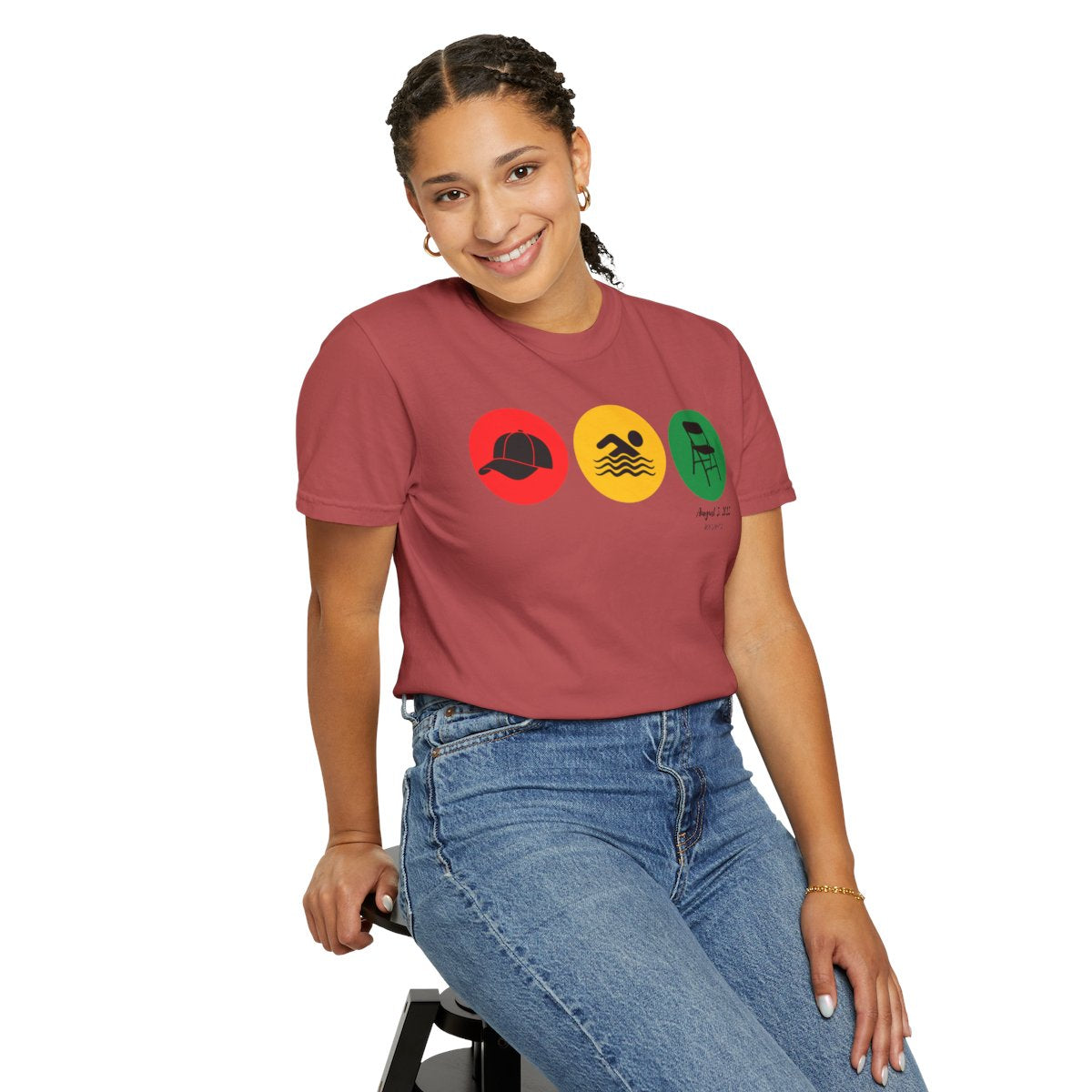 Montgomery Riverfront Icons Shirt | Hat Swimmer Chair Tee | Black Culture Unity Shirt | Comfort Colors® 1717