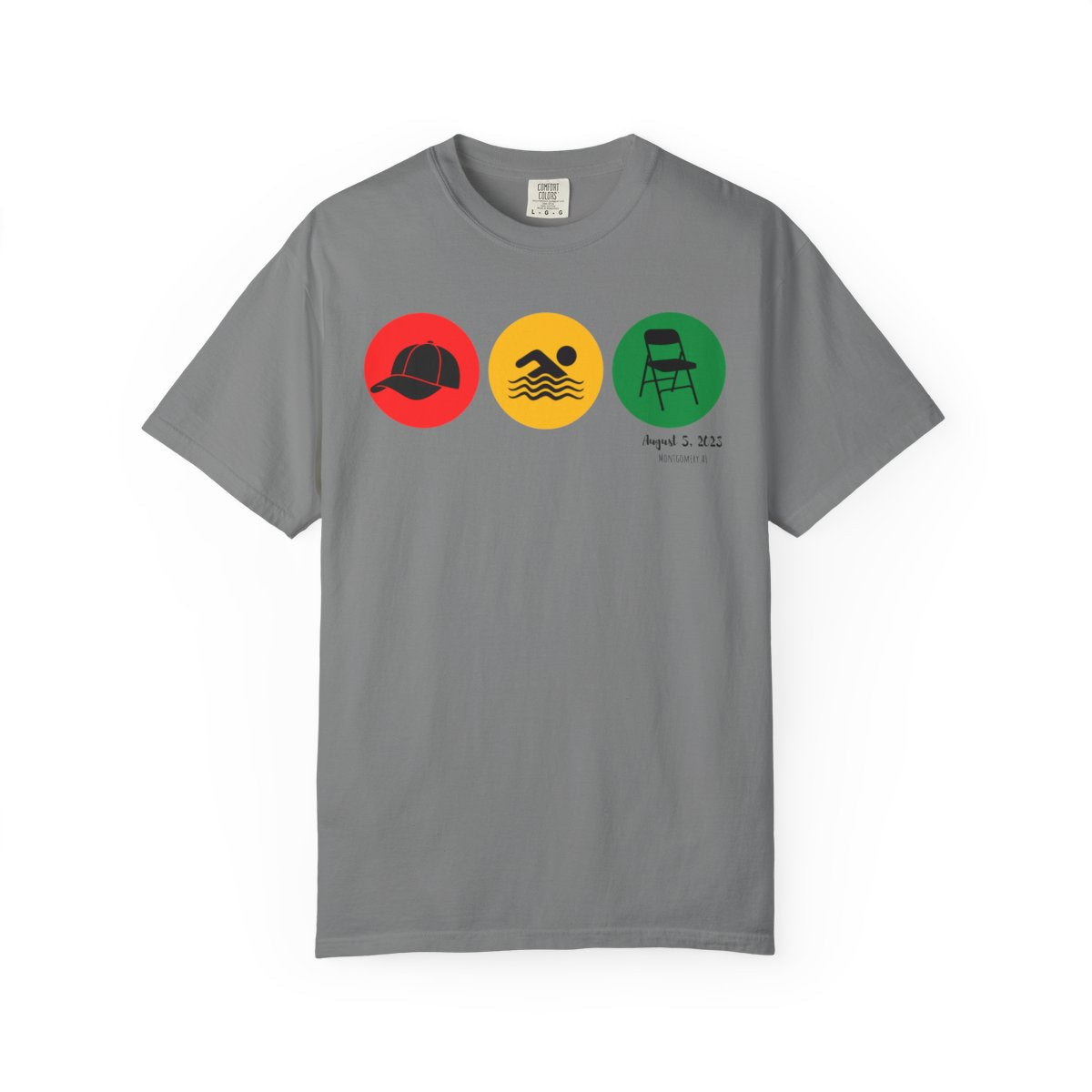 Montgomery Riverfront Icons Shirt | Hat Swimmer Chair Tee | Black Culture Unity Shirt | Comfort Colors® 1717