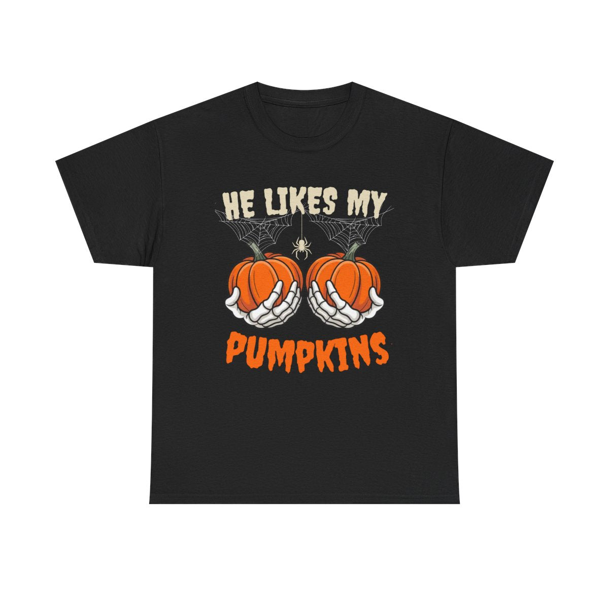 Halloween Couples Shirt Bundle | Funny Matching “She Likes My Broomstick” & “He Likes My Pumpkins” Tees | Spooky Couple T-Shirts