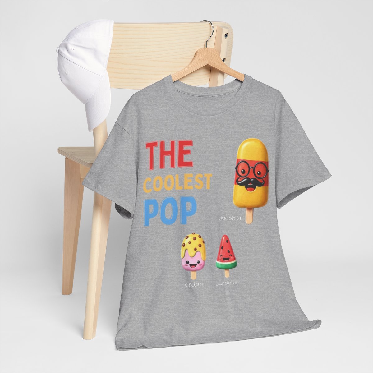Personalized Coolest Pop Shirt | Custom Dad & Kids Names Tee | Father's Day Gift for Grandpa or Dad
