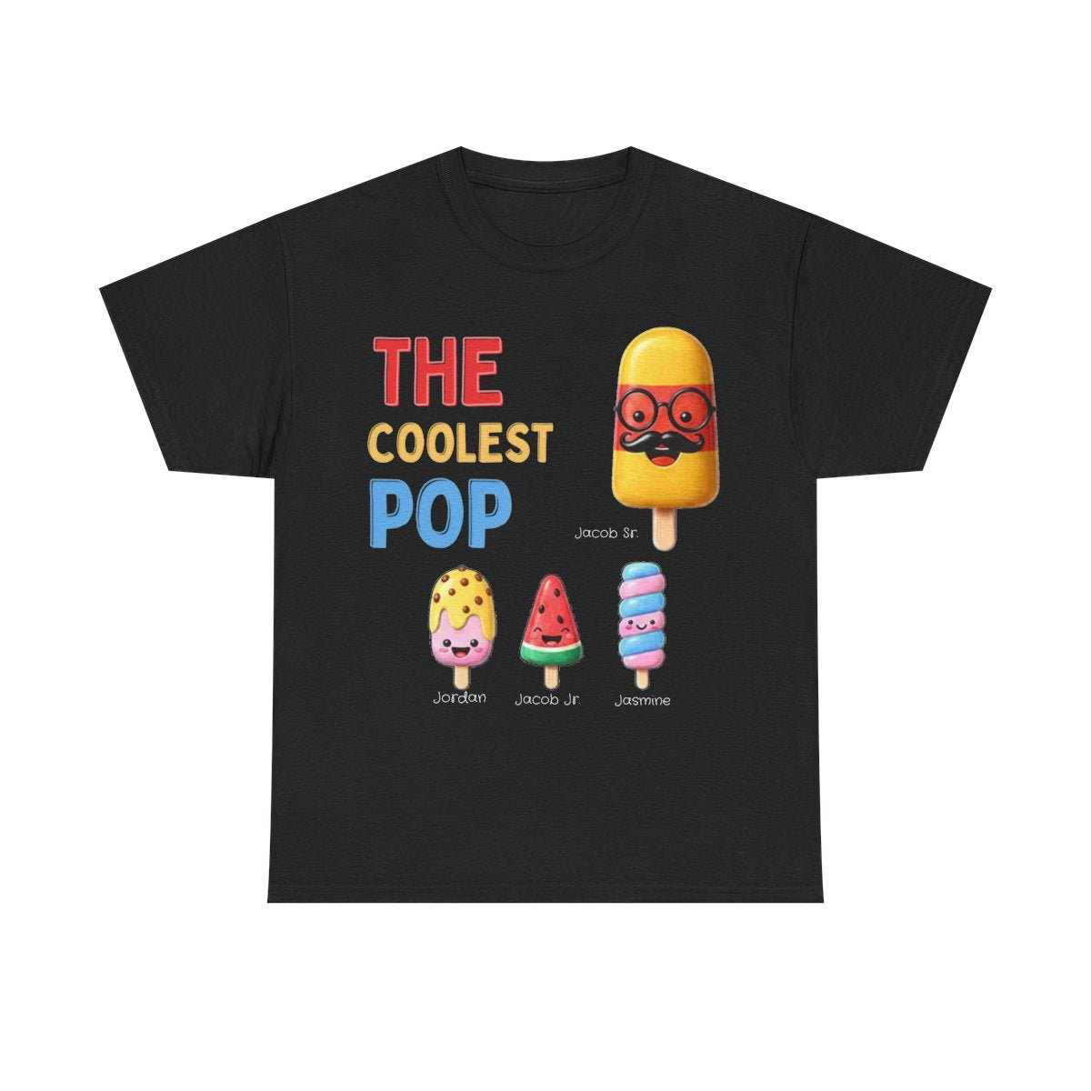 Personalized Coolest Pop Shirt | Custom Dad & Kids Names Tee | Father's Day Gift for Grandpa or Dad