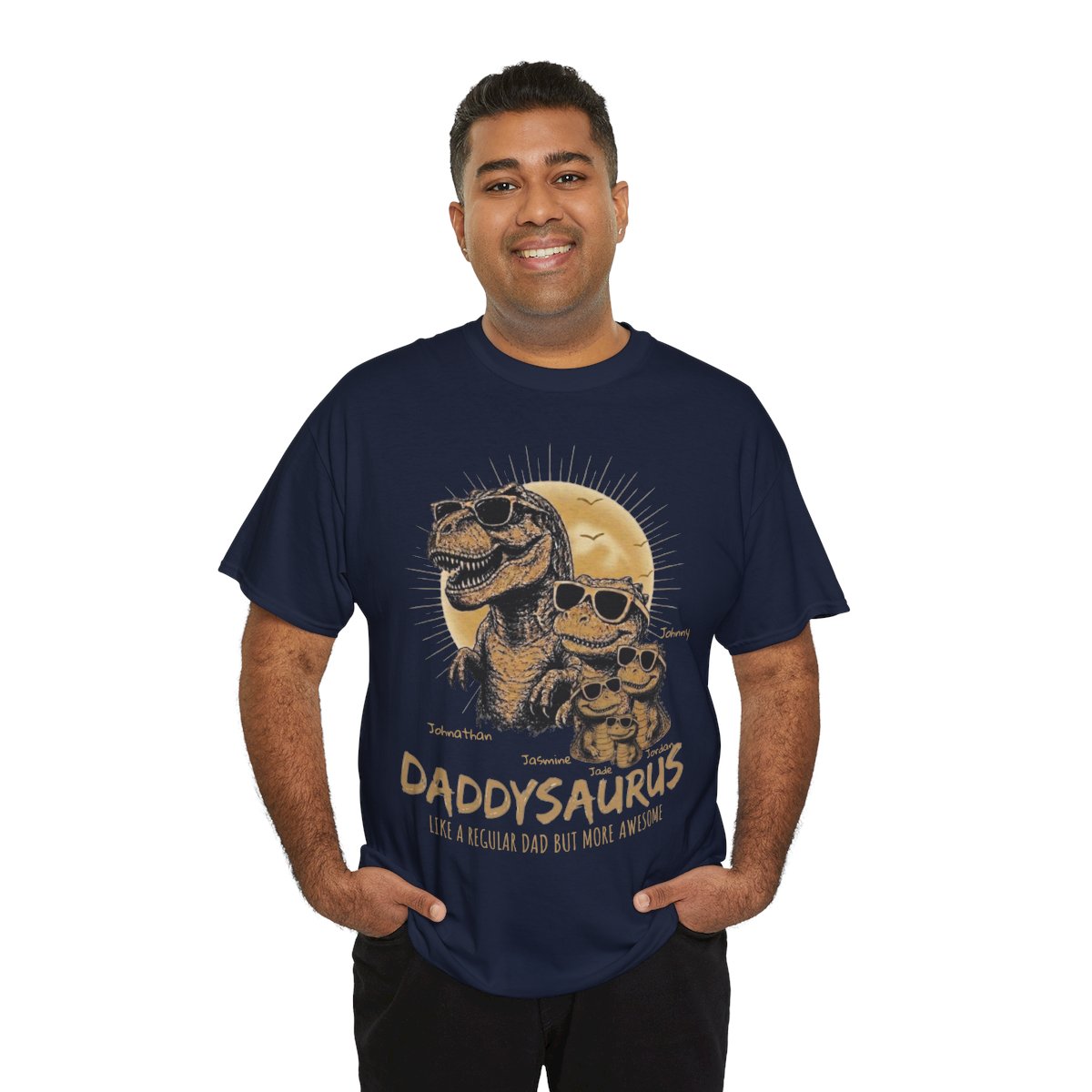 Personalized Daddysaurus Shirt | Custom Dinosaur Dad Tee | Father's Day Gift from Kids | Personalized Dad Shirt | Gildan® 5000