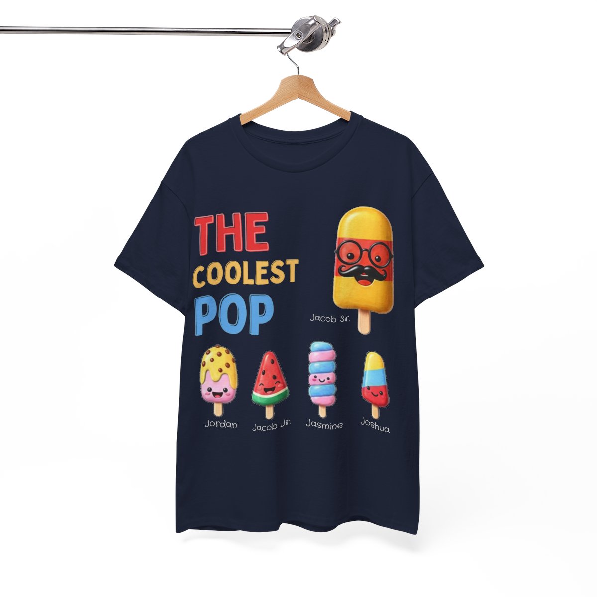 Personalized Coolest Pop Shirt | Custom Dad & Kids Names Tee | Father's Day Gift for Grandpa or Dad