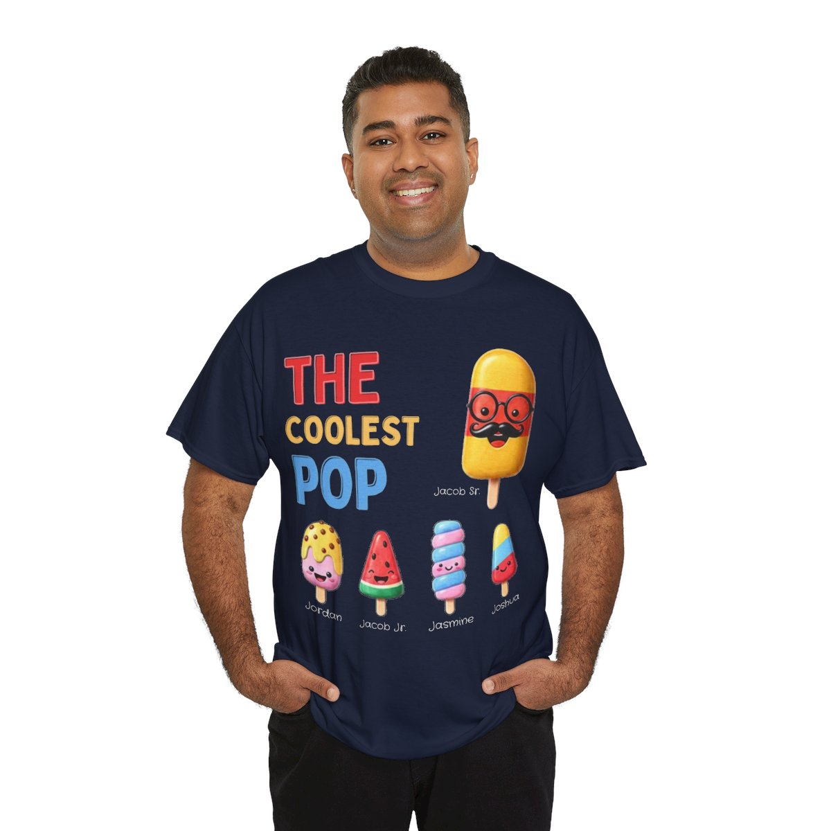 Personalized Coolest Pop Shirt | Custom Dad & Kids Names Tee | Father's Day Gift for Grandpa or Dad