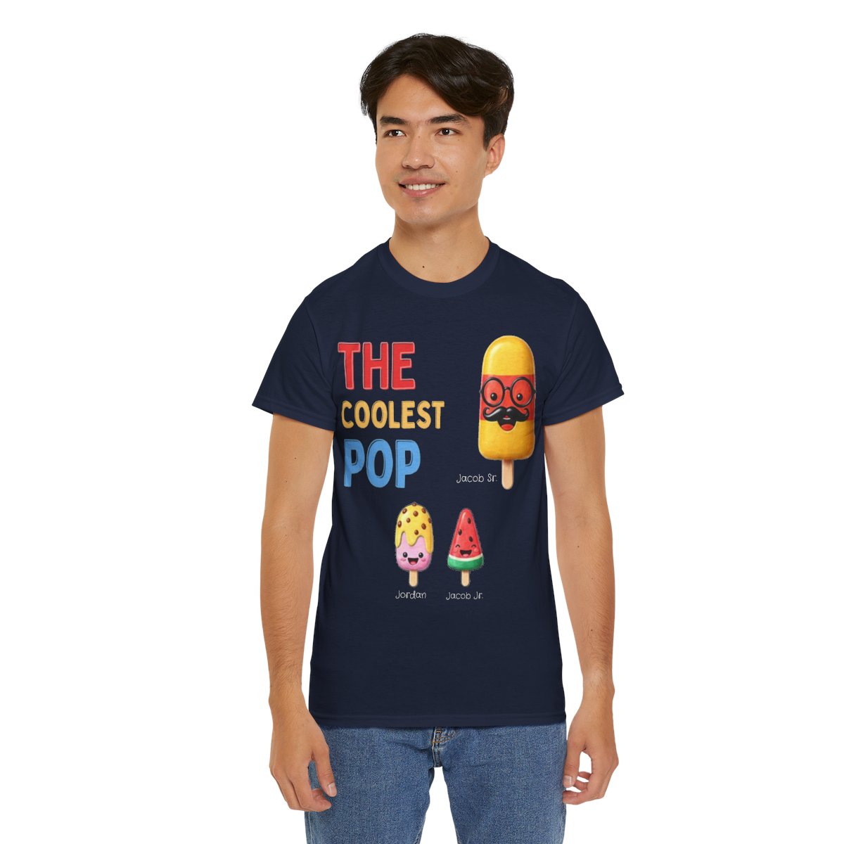 Personalized Coolest Pop Shirt | Custom Dad & Kids Names Tee | Father's Day Gift for Grandpa or Dad