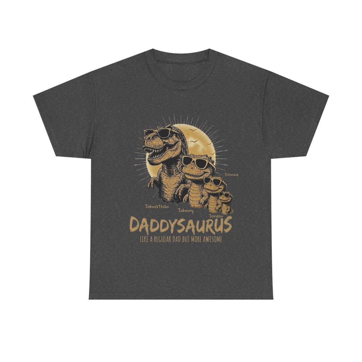 Personalized Daddysaurus Shirt | Custom Dinosaur Dad Tee | Father's Day Gift from Kids | Personalized Dad Shirt | Gildan® 5000