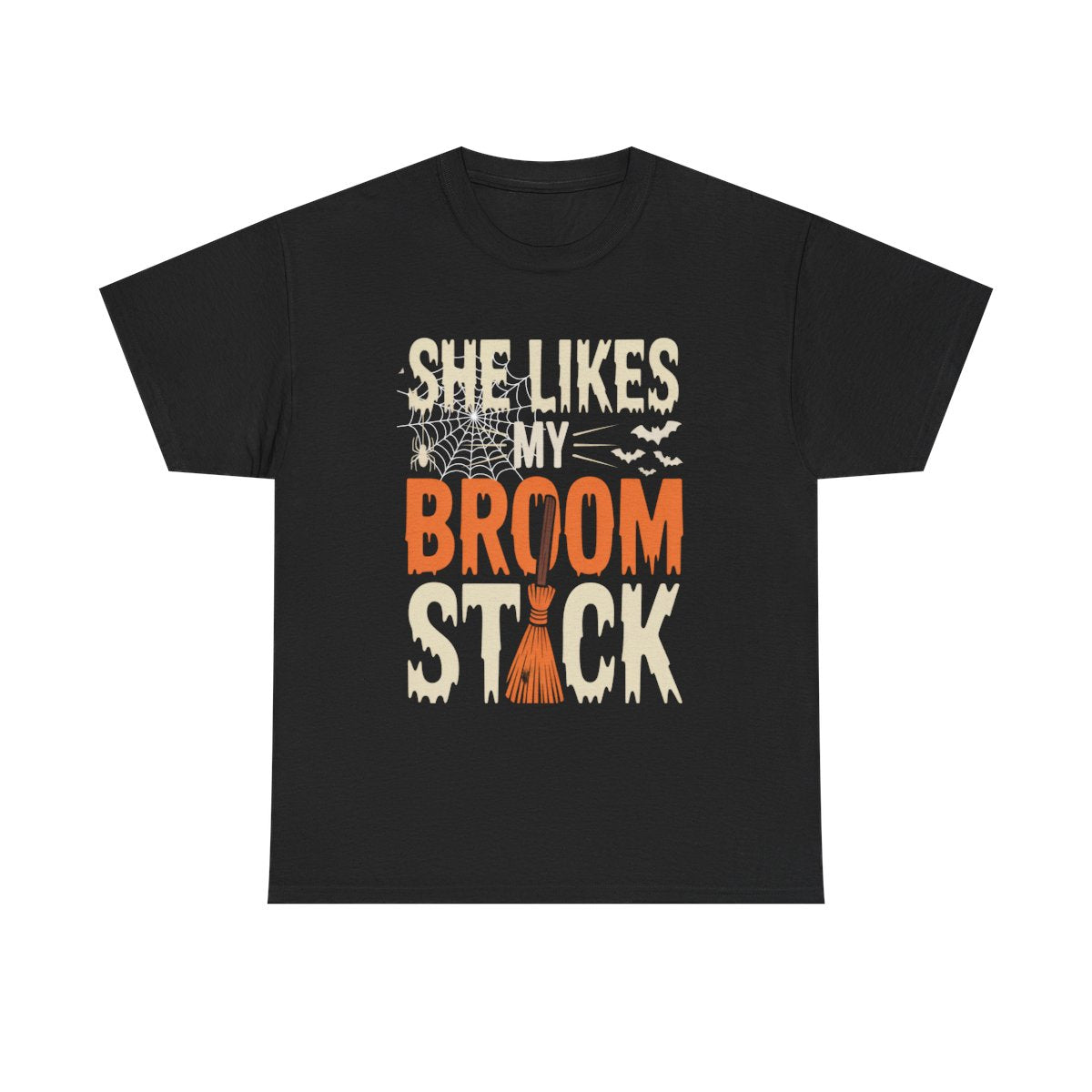 Halloween Couples Shirt Bundle | Funny Matching “She Likes My Broomstick” & “He Likes My Pumpkins” Tees | Spooky Couple T-Shirts