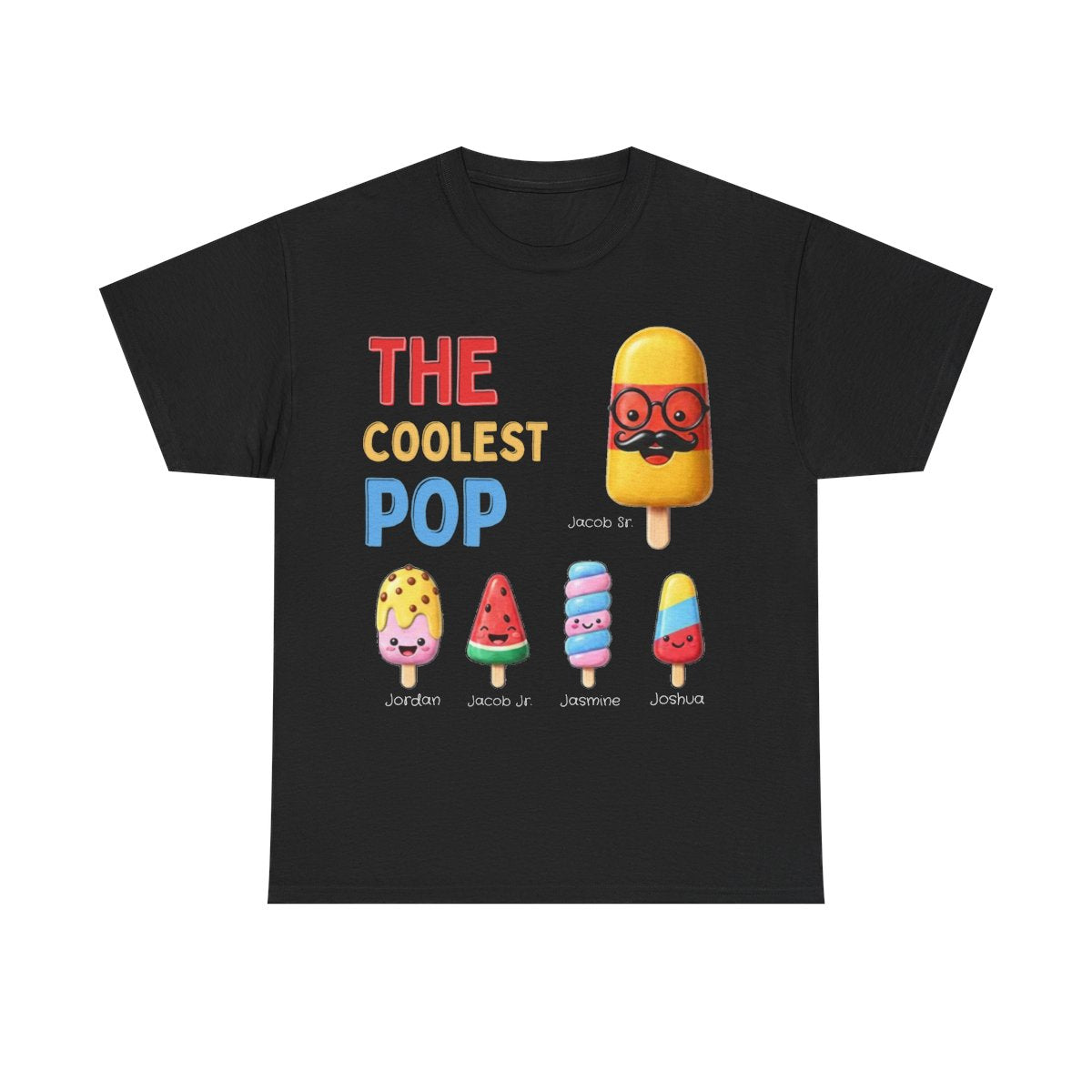 Personalized Coolest Pop Shirt | Custom Dad & Kids Names Tee | Father's Day Gift for Grandpa or Dad