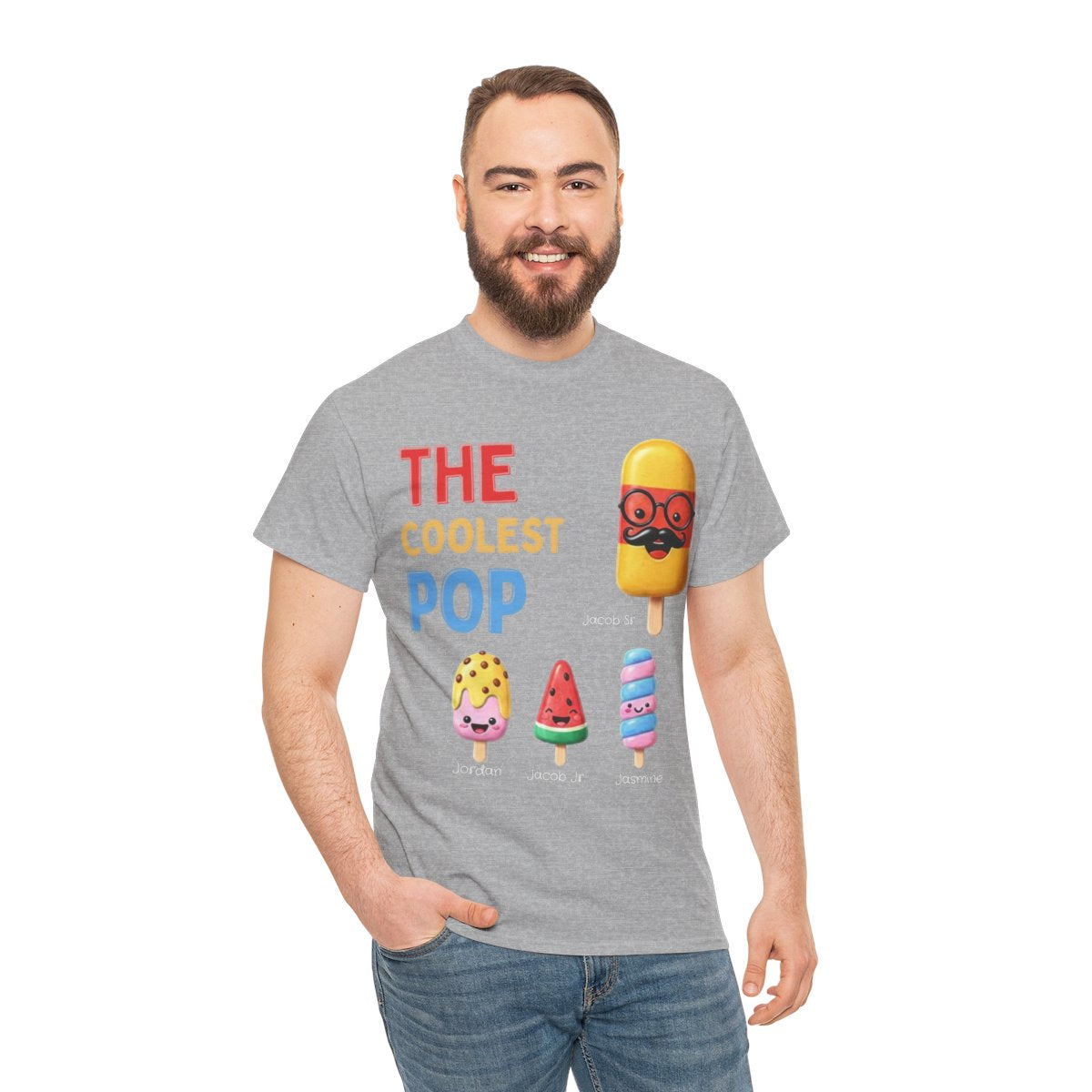 Personalized Coolest Pop Shirt | Custom Dad & Kids Names Tee | Father's Day Gift for Grandpa or Dad