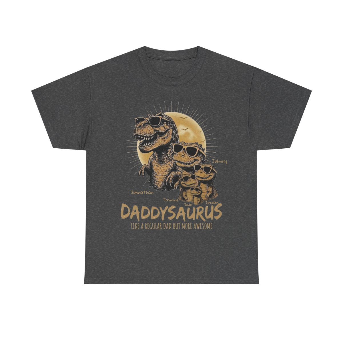 Personalized Daddysaurus Shirt | Custom Dinosaur Dad Tee | Father's Day Gift from Kids | Personalized Dad Shirt | Gildan® 5000