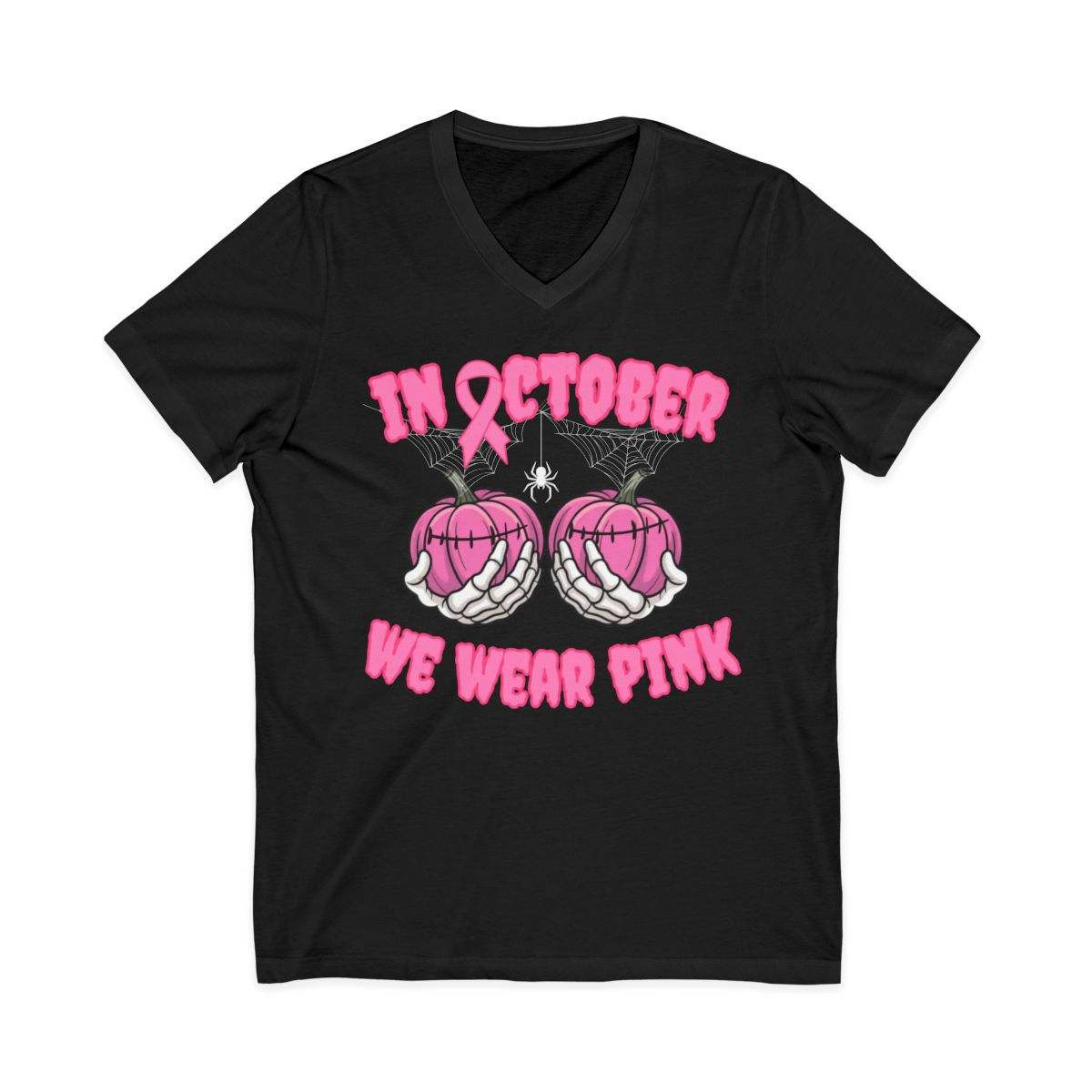 In October We Wear Pink Pumpkin Shirt | Breast Cancer Awareness Tee & Sweatshirt  | Breast Cancer Pink Ribbon Shirt