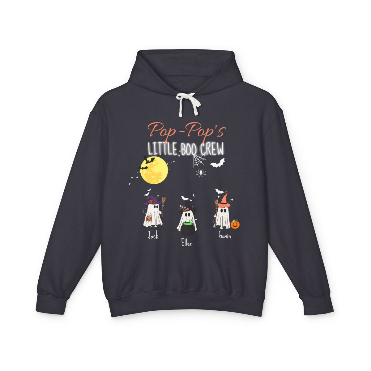 Personalized Halloween Hoodie – Custom “Little Boo Crew” Ghost Sweatshirt with Names & Titles