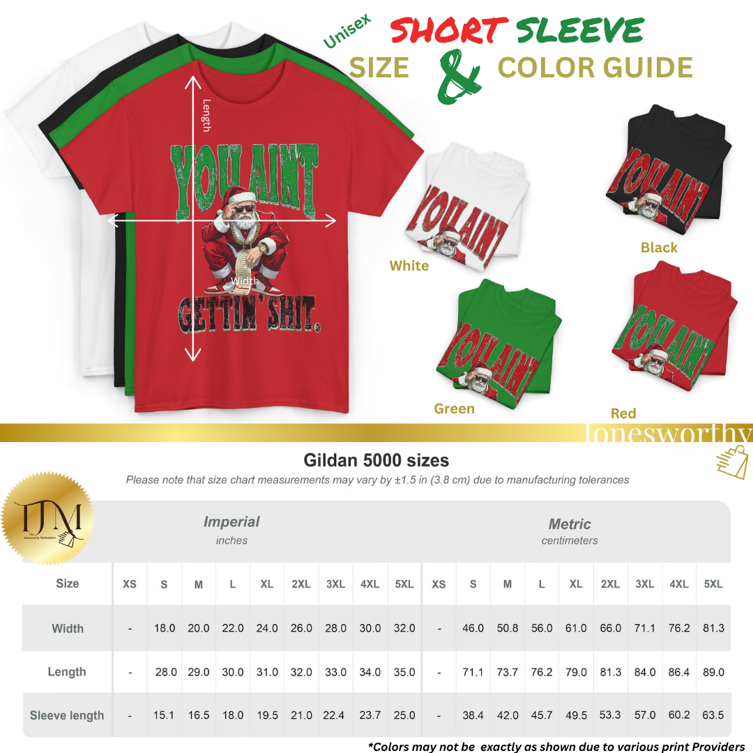 You Ain’t Gettin’ Sh*t Funny Christmas Tee | Hoodie | Sweatshirt • Cool Santa |Naughty List Custom Name • Unisex S–5XL🎄✨